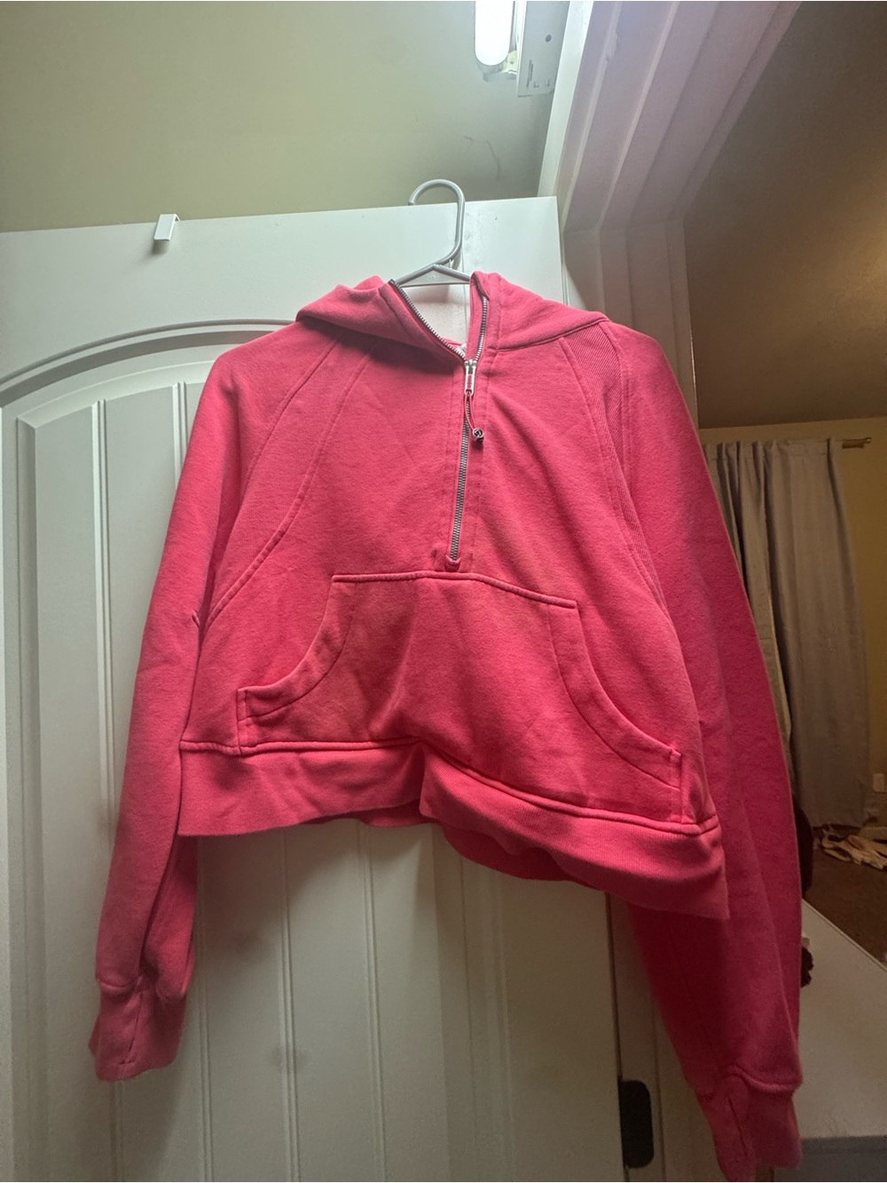 lululemon athletica lipgloss Pink quarter zip scuba Hoodie